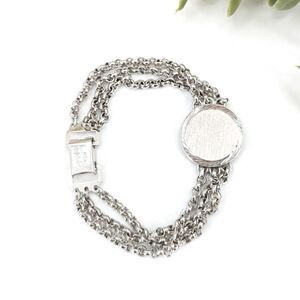 Speidel USA Silver Engravable Blank Monogram Circle Chain Bracelet 7"